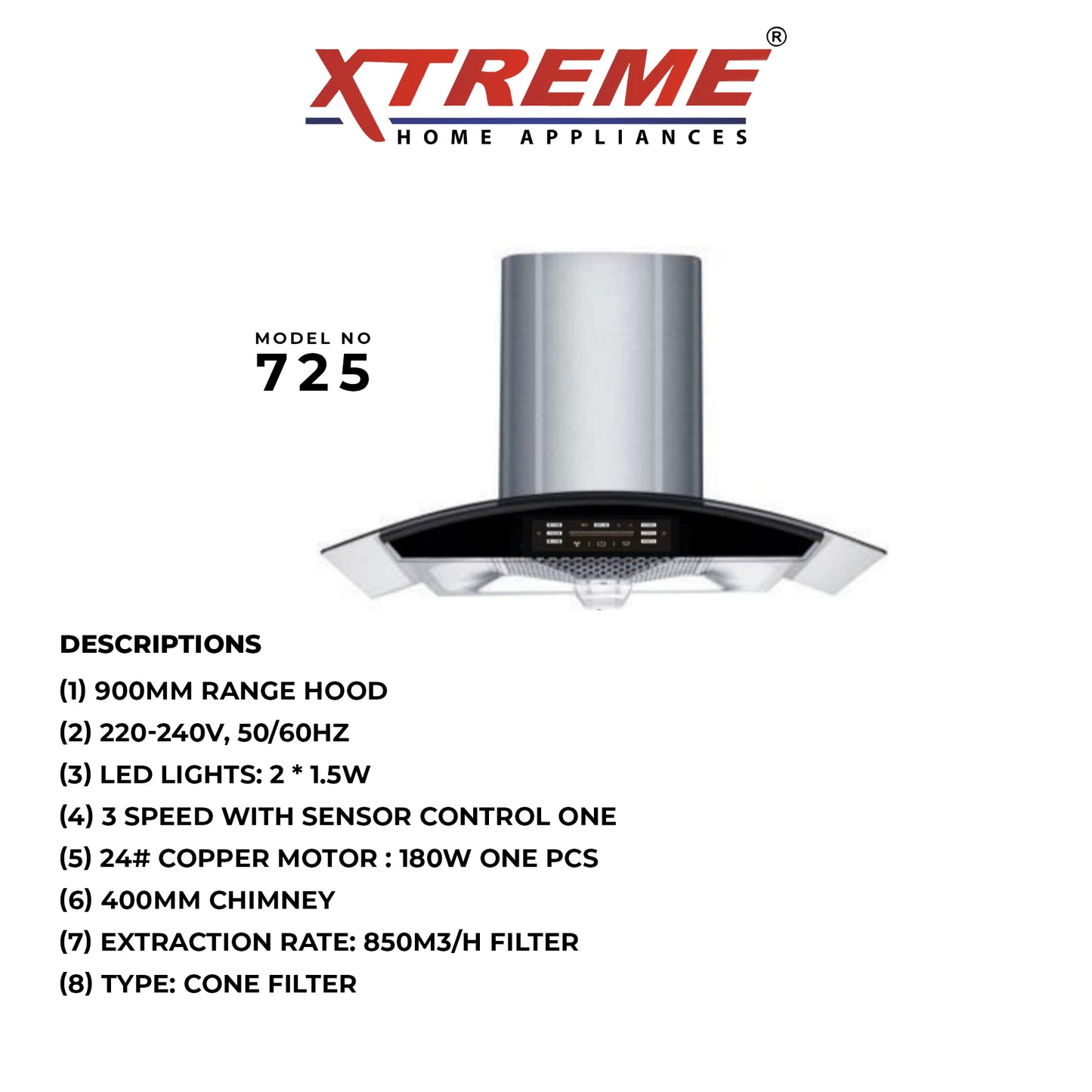 Kitchen Hood Model No 725 XTREME