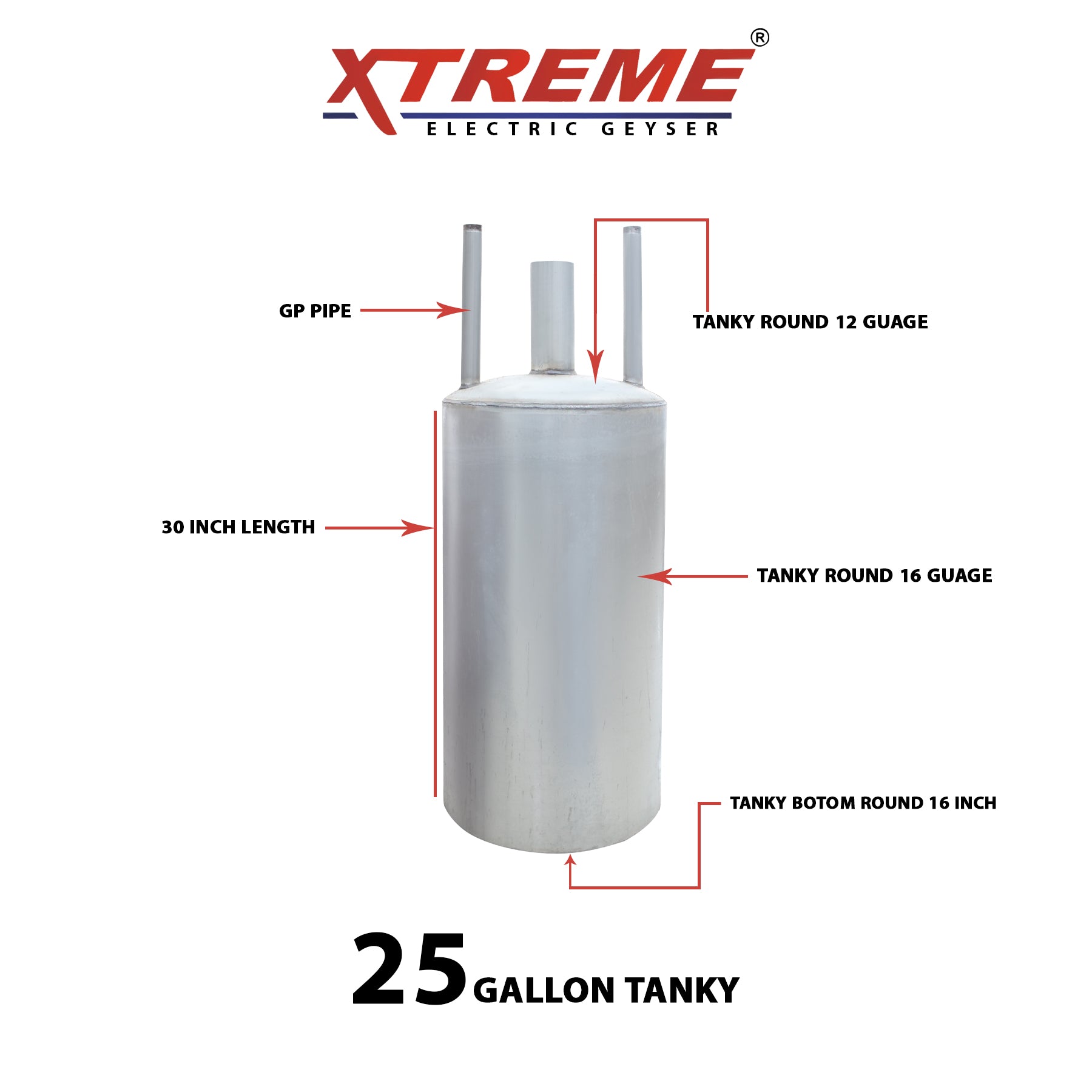 Xtreme Auto Gas & Electric Geyser 25 Gallon XTREME