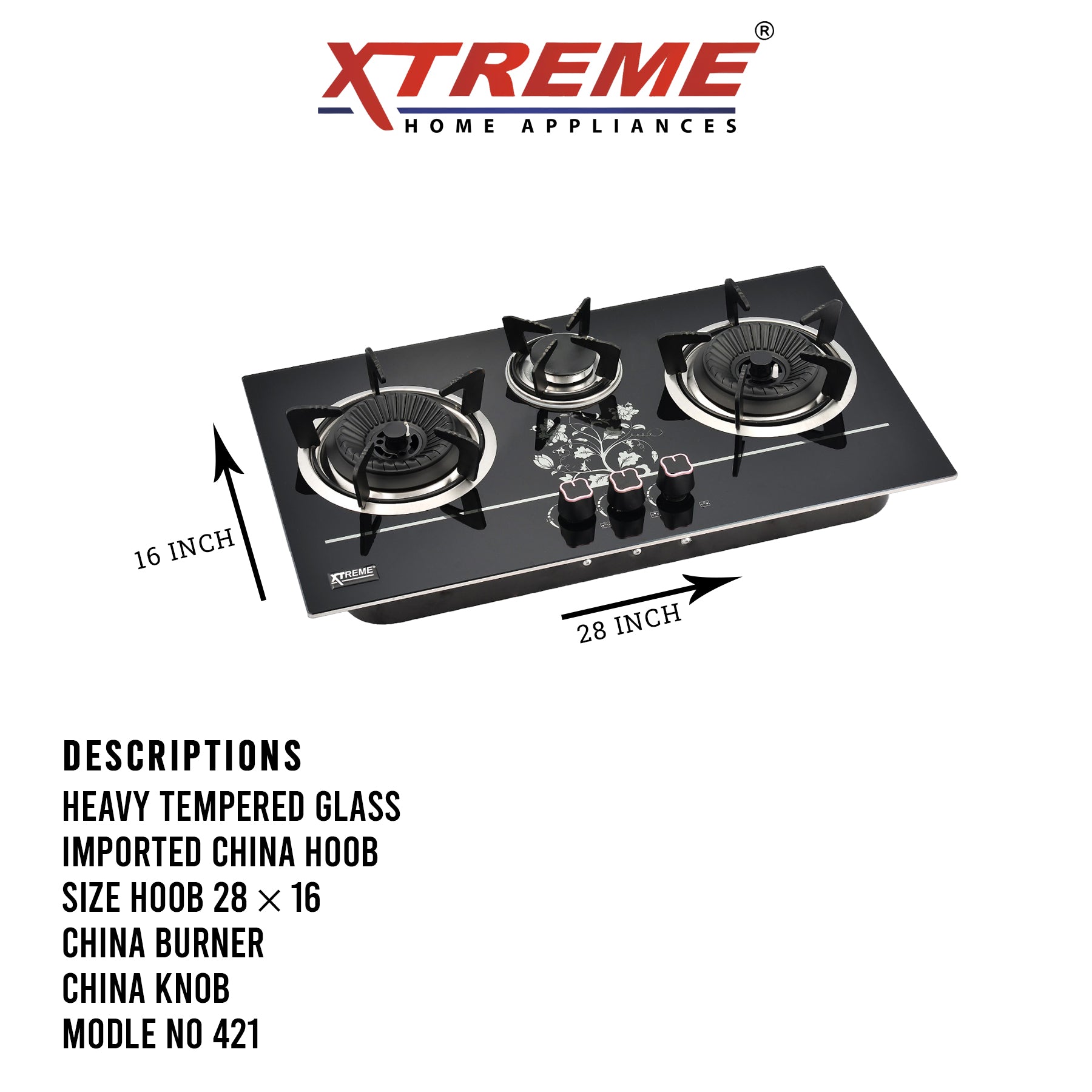 Gas Hob Model No 421 XTREME