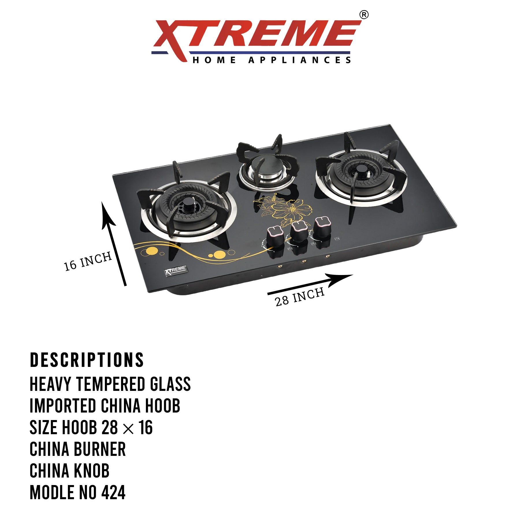 Gas Hob Model No 424 XTREME