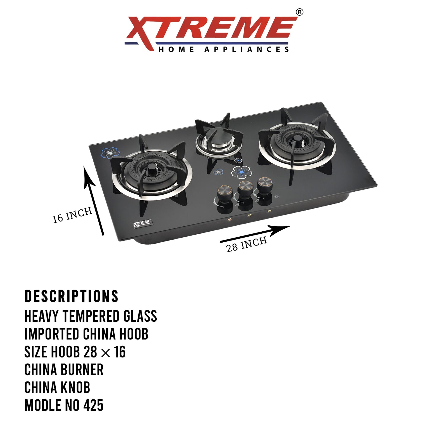 Built in Gas Hob Model No 425 XTREME