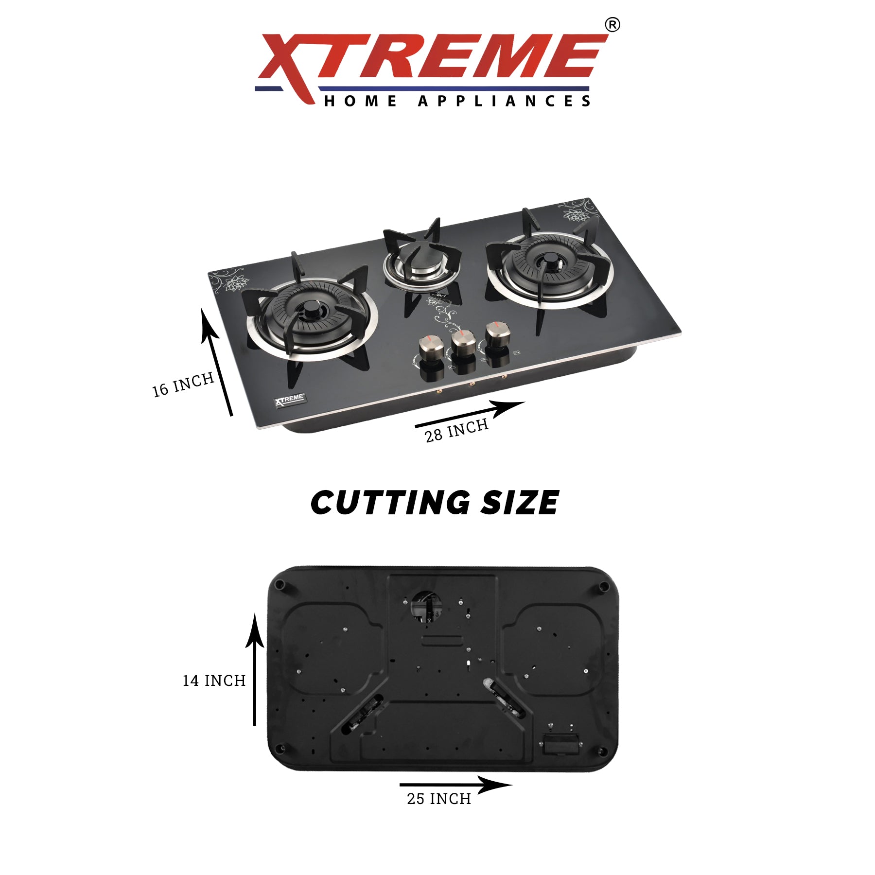 Built in Gas Hob Model No 428 XTREME