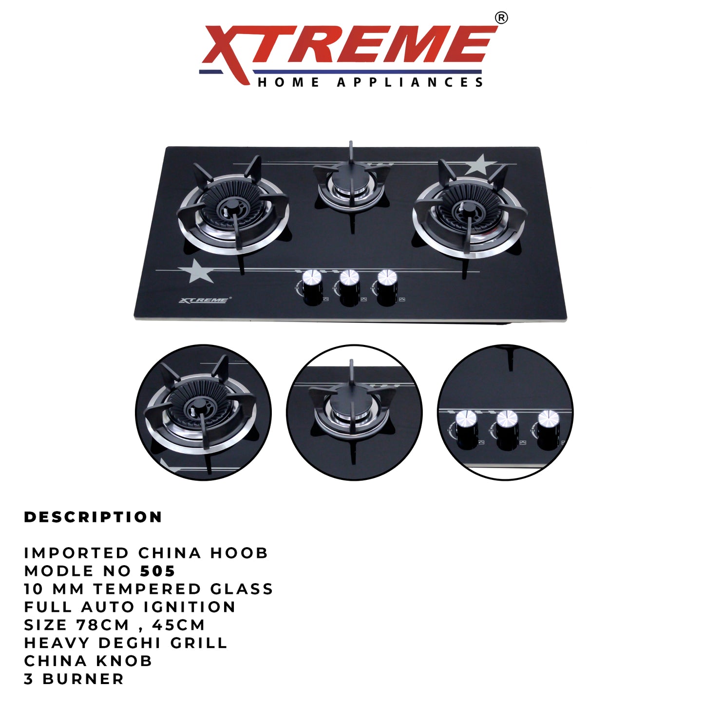 Gas Hob Model No 505 XTREME