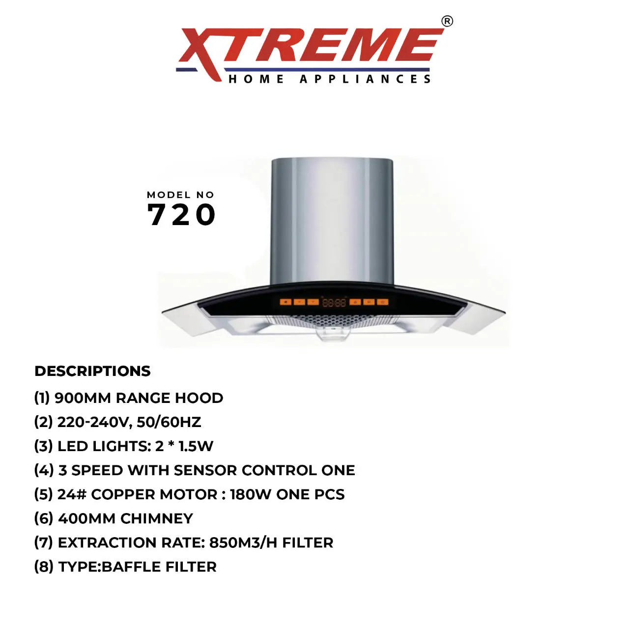 Kitchen Hood Model No 720 XTREME