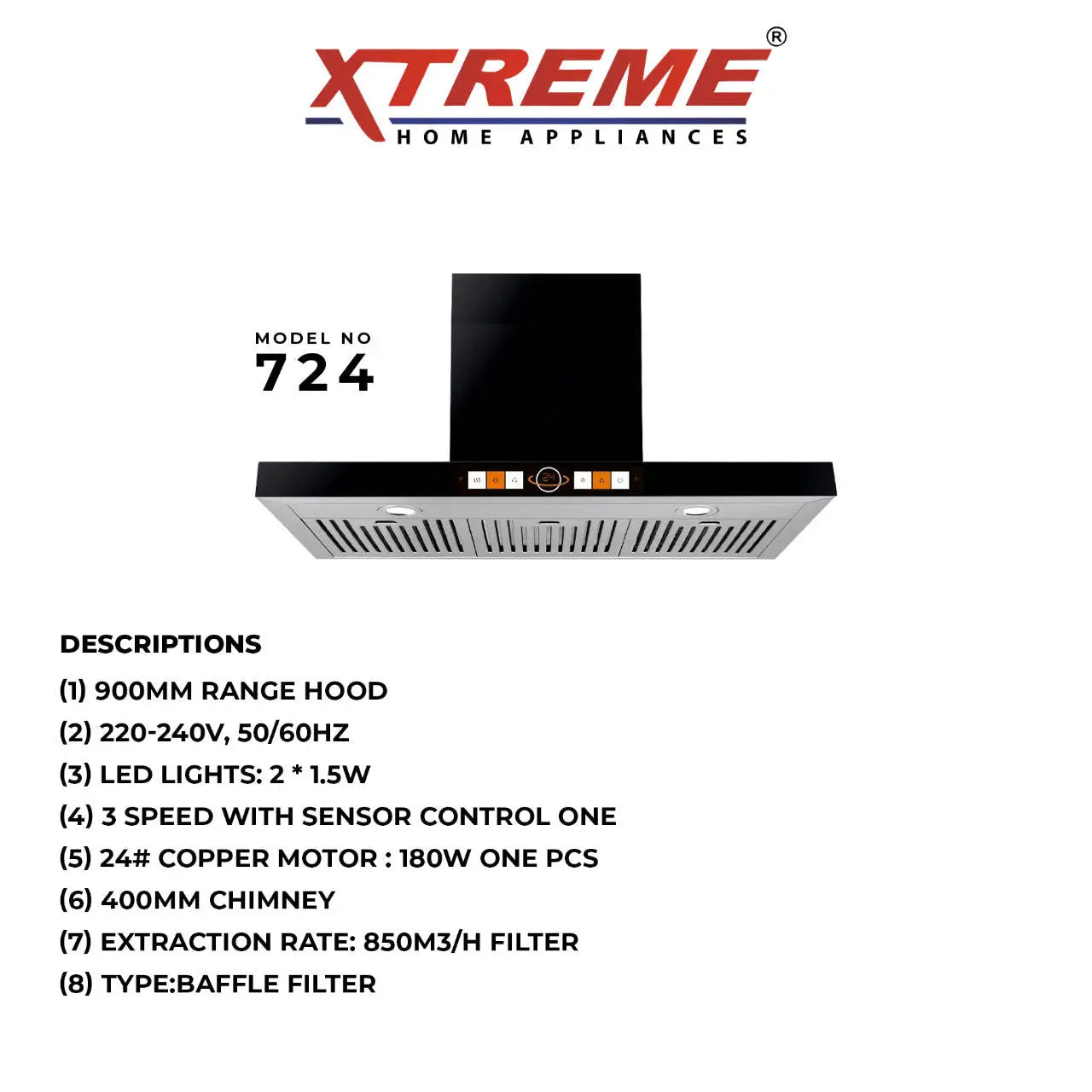 Kitchen Hood Model No 724 XTREME